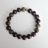 Natural Bloodstone Gemstone 10mm Round Beads Stretching Bracelet 6.5"