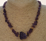 Natural Raw Amethyst 18K Gold Plated Artisan Handmade Choker Necklace