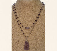 Natural Amethyst Double Layer 925 Sterling Silver Necklace
