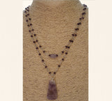 Natural Amethyst Double Layer 925 Sterling Silver Necklace