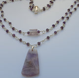 Natural Amethyst Double Layer 925 Sterling Silver Necklace