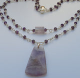 Natural Amethyst Double Layer 925 Sterling Silver Necklace