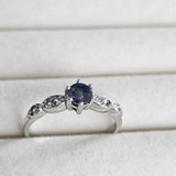 Color Change Natural Alexandrite Doublet & White Topaz 925 Silver Engagement Ring