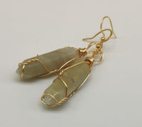 Amazonite Crystal Point Gold Plated Wire Wrapped Artisan Earrings
