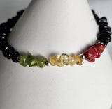 Reggae Rasta Jamaica Style 925 Sterling Bracelet with Gemstones & Lobster Clasp