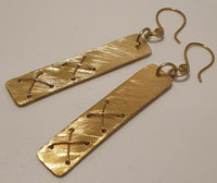 Handmade Brass Artisan Long Earrings