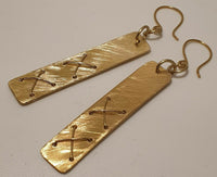 Handmade Brass Artisan Long Earrings