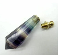 Genuine Fluorite Pendulum Pendant with Witness Chamber Reiki Dowsing Healing