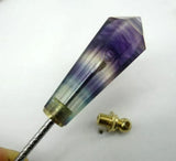 Genuine Fluorite Pendulum Pendant with Witness Chamber Reiki Dowsing Healing