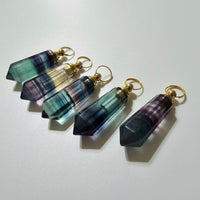 Genuine Fluorite Pendulum Pendant with Witness Chamber Reiki Dowsing Healing