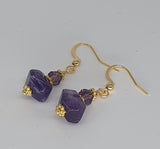 Natural Amethyst 18K Gold Plated Earrings