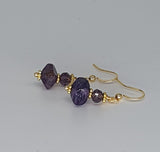 Natural Amethyst 18K Gold Plated Earrings