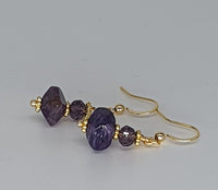 Natural Amethyst 18K Gold Plated Earrings