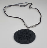 Protection Obsidian Hand Carved Zodiac Feng Shui Amulet adjustable Necklace