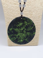 Protection Obsidian Hand Carved Zodiac Feng Shui Amulet adjustable Necklace