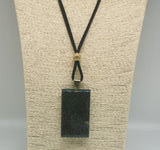 Natural Blue Fossil Coral Huge Pendant with Black Velvet Cord Necklace