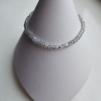 925 Sterling Silver & Fine Labradorite Beads Bracelet with Extender Chain 6.5"
