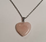Rose Quartz Heart Gemstone Crystal Healing Yoga Reiki Pendant Necklace