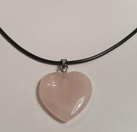 Rose Quartz Heart Gemstone Crystal Healing Yoga Reiki Pendant Necklace