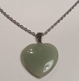 Green Aventurine Heart Gemstone Crystal Healing Yoga Reiki Pendant Necklace
