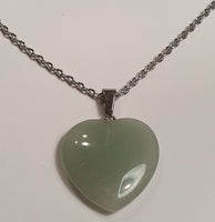 Green Aventurine Heart Gemstone Crystal Healing Yoga Reiki Pendant Necklace