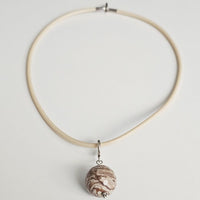 Picture Jasper Faceted Ball 925 Sterling Silver Choker - 17"