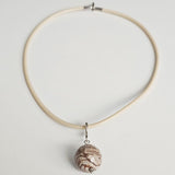 Picture Jasper Faceted Ball 925 Sterling Silver Choker - 17"