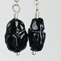 Swarovski Black Scarabeum 925 Sterling Silver Long Earrings
