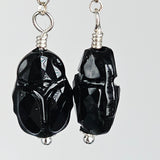 Swarovski Black Scarabeum 925 Sterling Silver Long Earrings