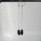 Swarovski Black Scarabeum 925 Sterling Silver Long Earrings