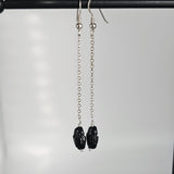 Swarovski Black Scarabeum 925 Sterling Silver Long Earrings