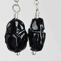 Swarovski Black Scarabeum 925 Sterling Silver Long Earrings