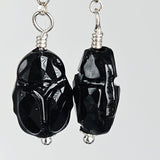 Swarovski Black Scarabeum 925 Sterling Silver Long Earrings