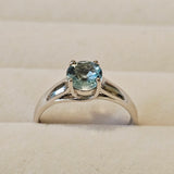 1.56ct. Genuine Round Shape Blue Topaz 925 Sterling Silver Solitaire Ring-Sz 10