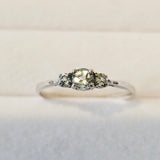 Petite 3-Stone Genuine Light Blue Topaz 925 Sterling Silver Promise Ring