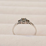 Petite 3-Stone Genuine Light Blue Topaz 925 Sterling Silver Promise Ring