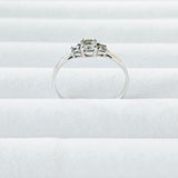 Petite 3-Stone Genuine Light Blue Topaz 925 Sterling Silver Promise Ring