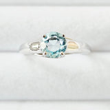 1.56ct. Genuine Round Shape Blue Topaz 925 Sterling Silver Solitaire Ring-Sz 10