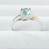 1.56ct. Genuine Round Shape Blue Topaz 925 Sterling Silver Solitaire Ring-Sz 10