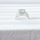 3-Stone Marquise Genuine Blue Topaz Real 925 Sterling Silver Ring