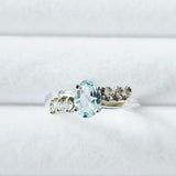 Genuine Sky Blue Topaz 925 Sterling Silver Engagement Ring - USA Sz 7