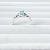 Genuine Sky Blue Topaz 925 Sterling Silver Engagement Ring - USA Sz 9