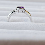 7MM Round Natural African Amethyst 925 Sterling Silver Solitair Ring