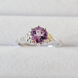 1.17ct. Genuine Amethyst 925 Sterling Silver Engagement Ring