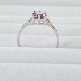 1.17ct. Genuine Amethyst 925 Sterling Silver Engagement Ring