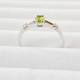 Genuine Natural Peridot 925 Sterling Silver Solitaire Ring