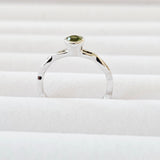 Genuine Natural Peridot 925 Sterling Silver Stack/Stackable Ribbon Ring