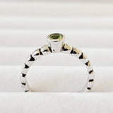 Genuine Natural Peridot Real 925 Sterling Silver Stack/Stackable Solitaire Ring