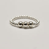 925 Sterling Silver Beads Stackable Stretch Thumb Ring