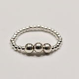 925 Sterling Silver Beads Stackable Stretch Thumb Ring